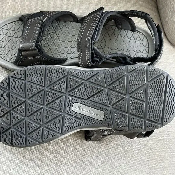 Eddie Bauer Men's Hank Sport River Sandals Size 10 Leather Grey Hike Comfort - Picture 6 of 7